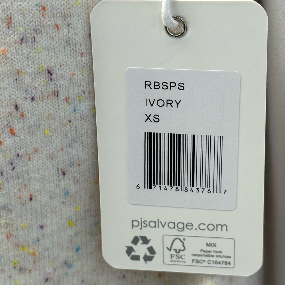 PJ Salvage Pull On Confetti Lounge Sleep Shorts RBSPS -  Ivory - Picture 4 of 7